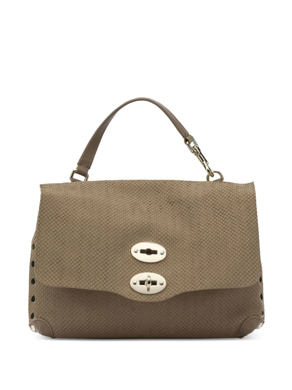 Mini Potina Snakeskin-Effect Studded Tote Bag by Zanellato
