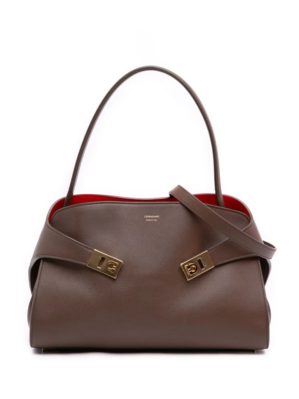 2021-2026 Medium Bicolor Calfskin Hug Satchel by Ferragamo Pre-Owned
