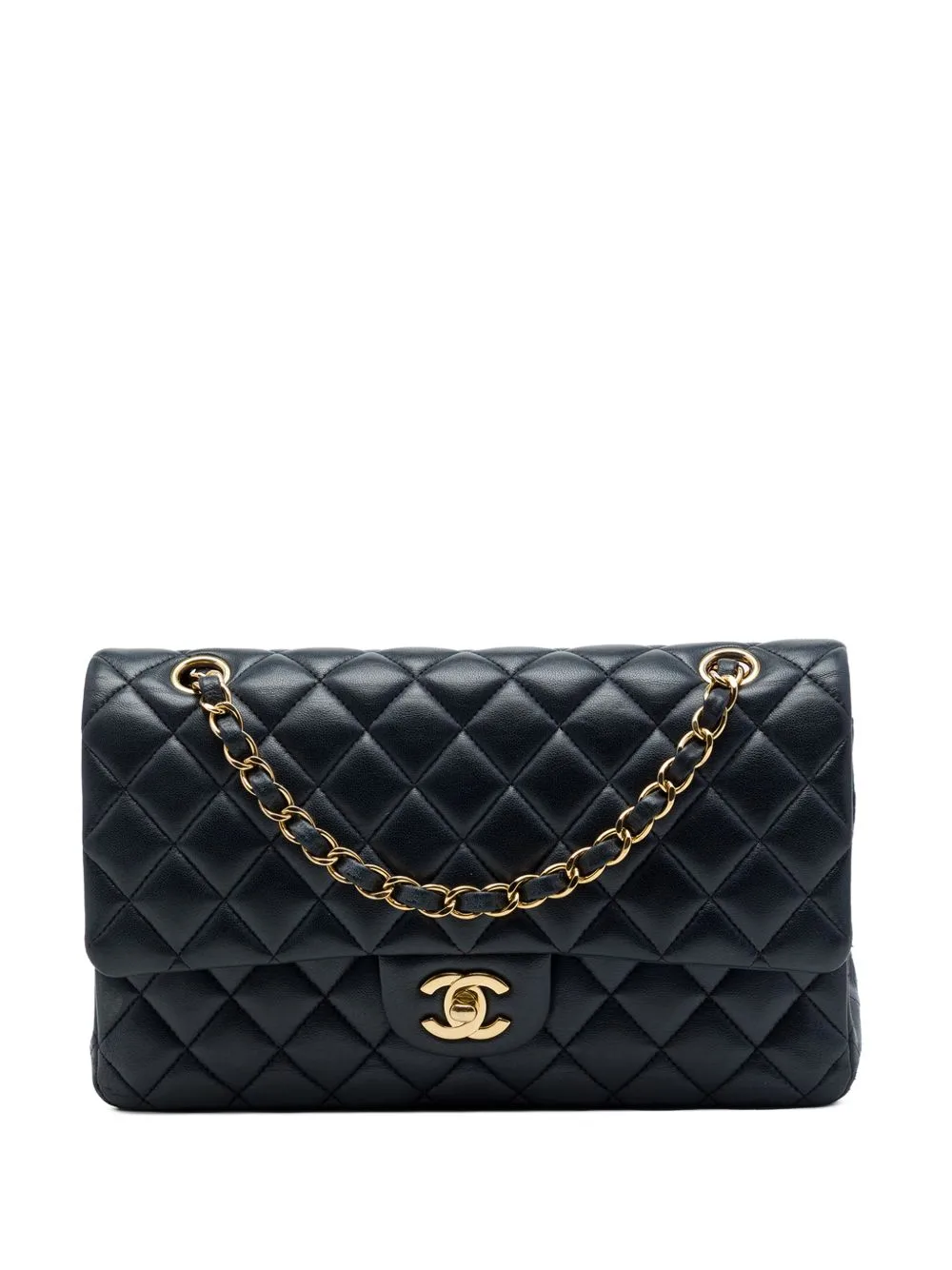 2008-2009 Medium Classic Lambskin Double Flap Shoulder Bag by CHANEL Pre-Owned