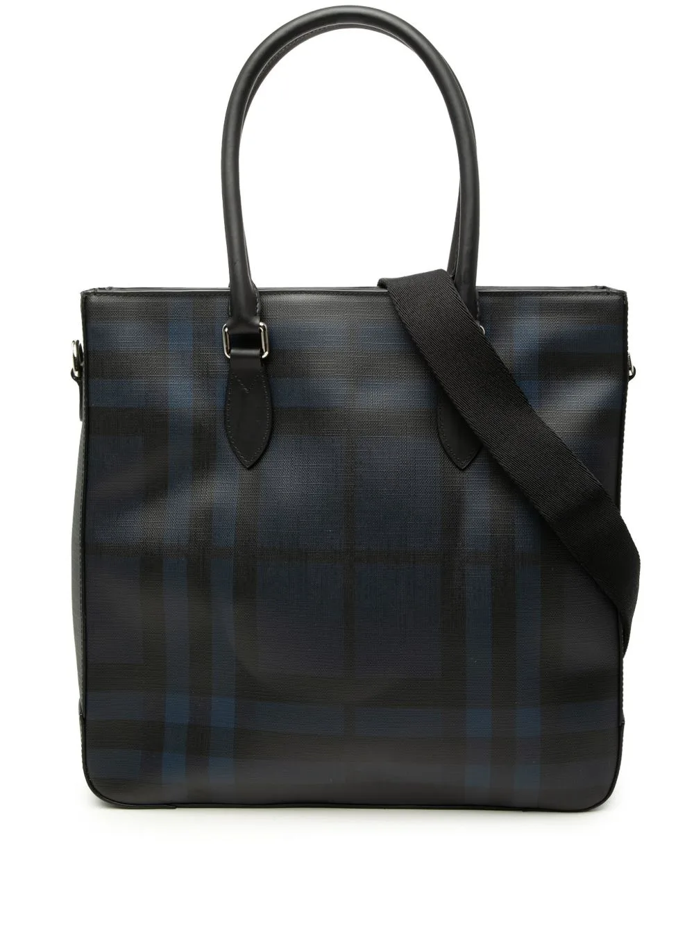 2000-2017 London Check Coated Canvas Kenneth Satchel by Burberry Pre-Owned