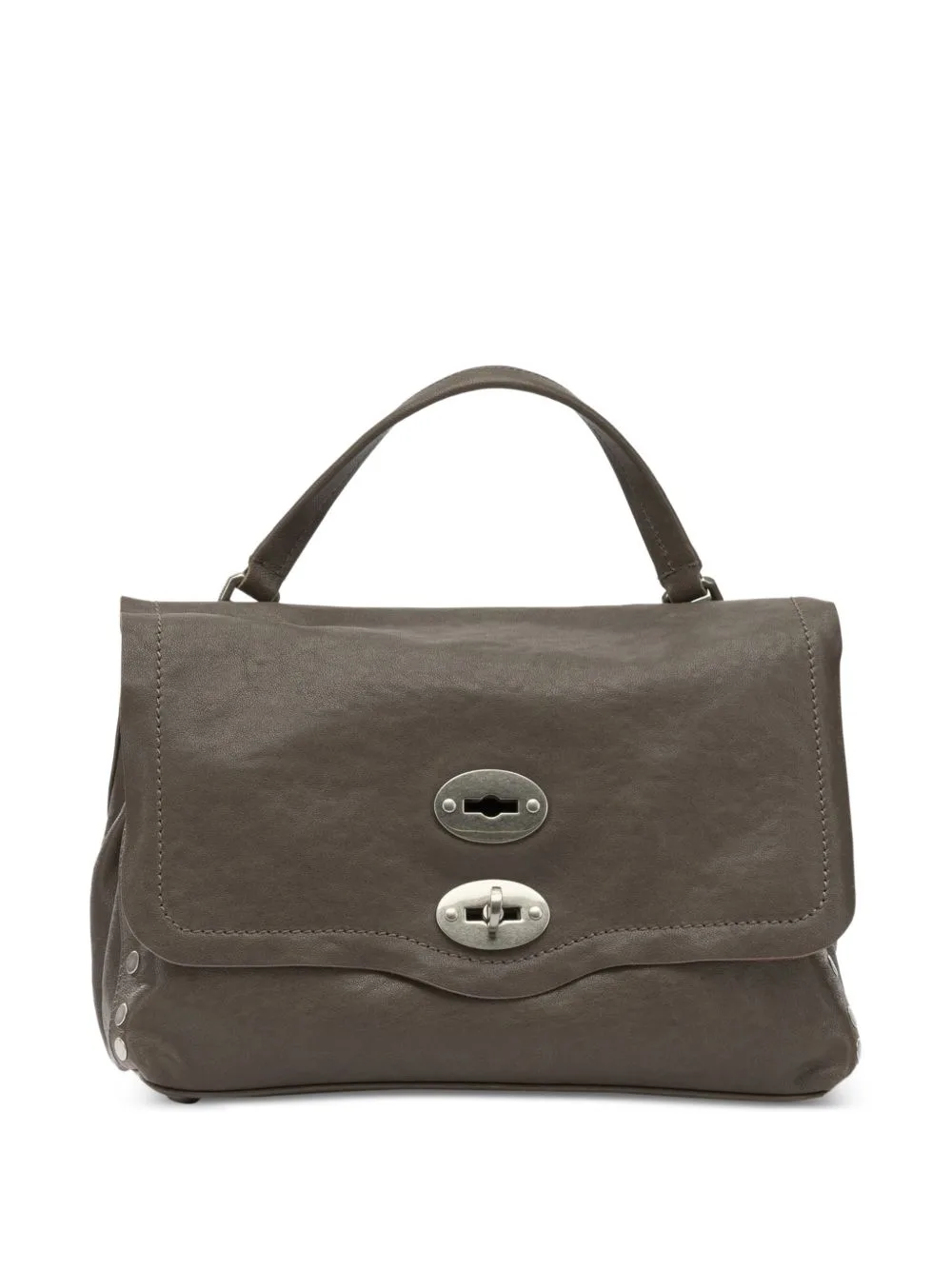 Small Postina Studded Leather Tote Bag by Zanellato