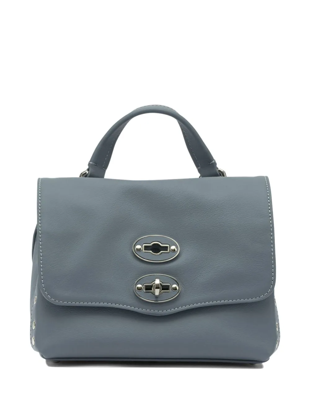 Baby Postina Studded-Lock Leather Tote Bag by Zanellato