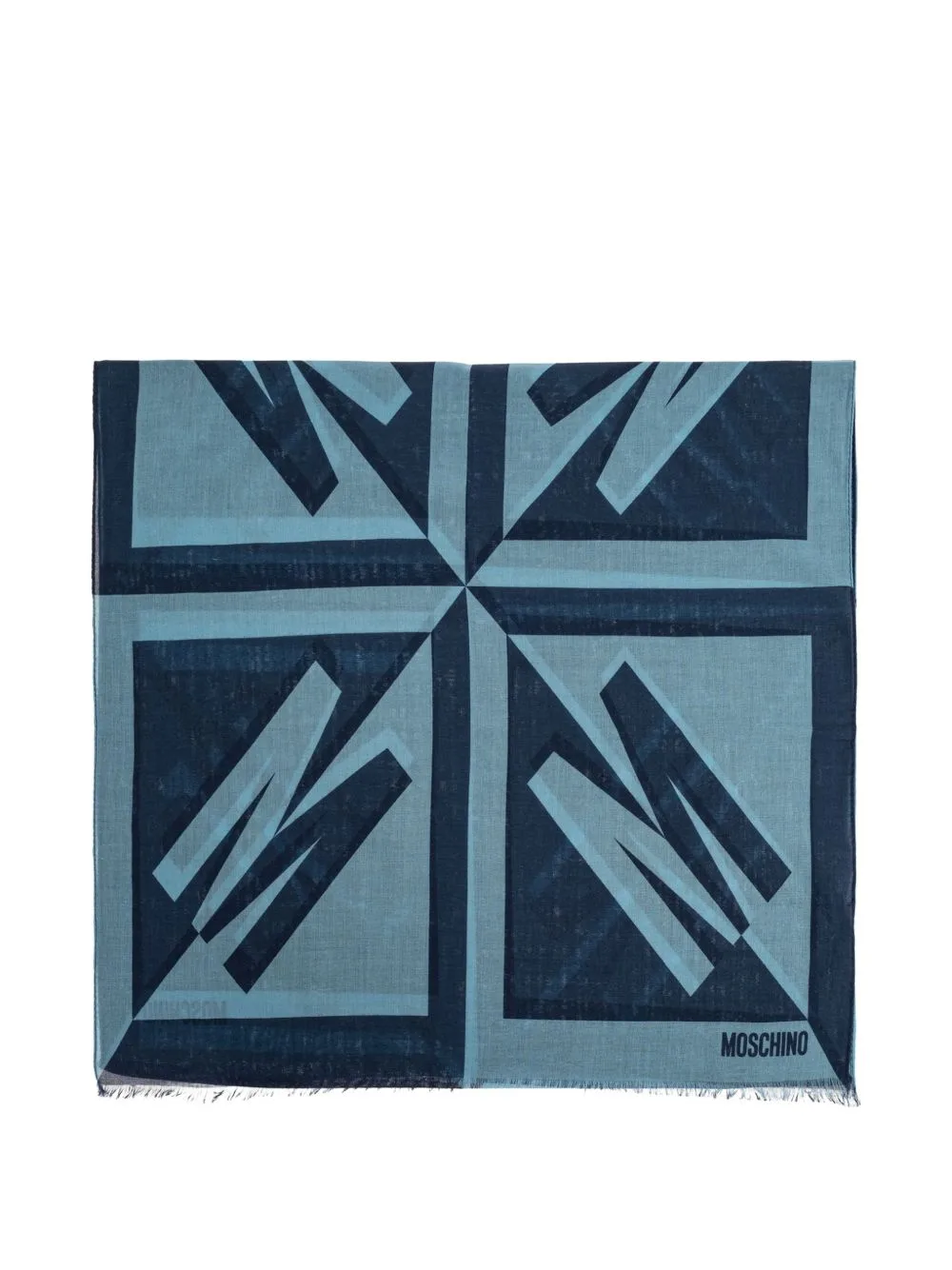 Logo-Print Frayed Scarf by Moschino