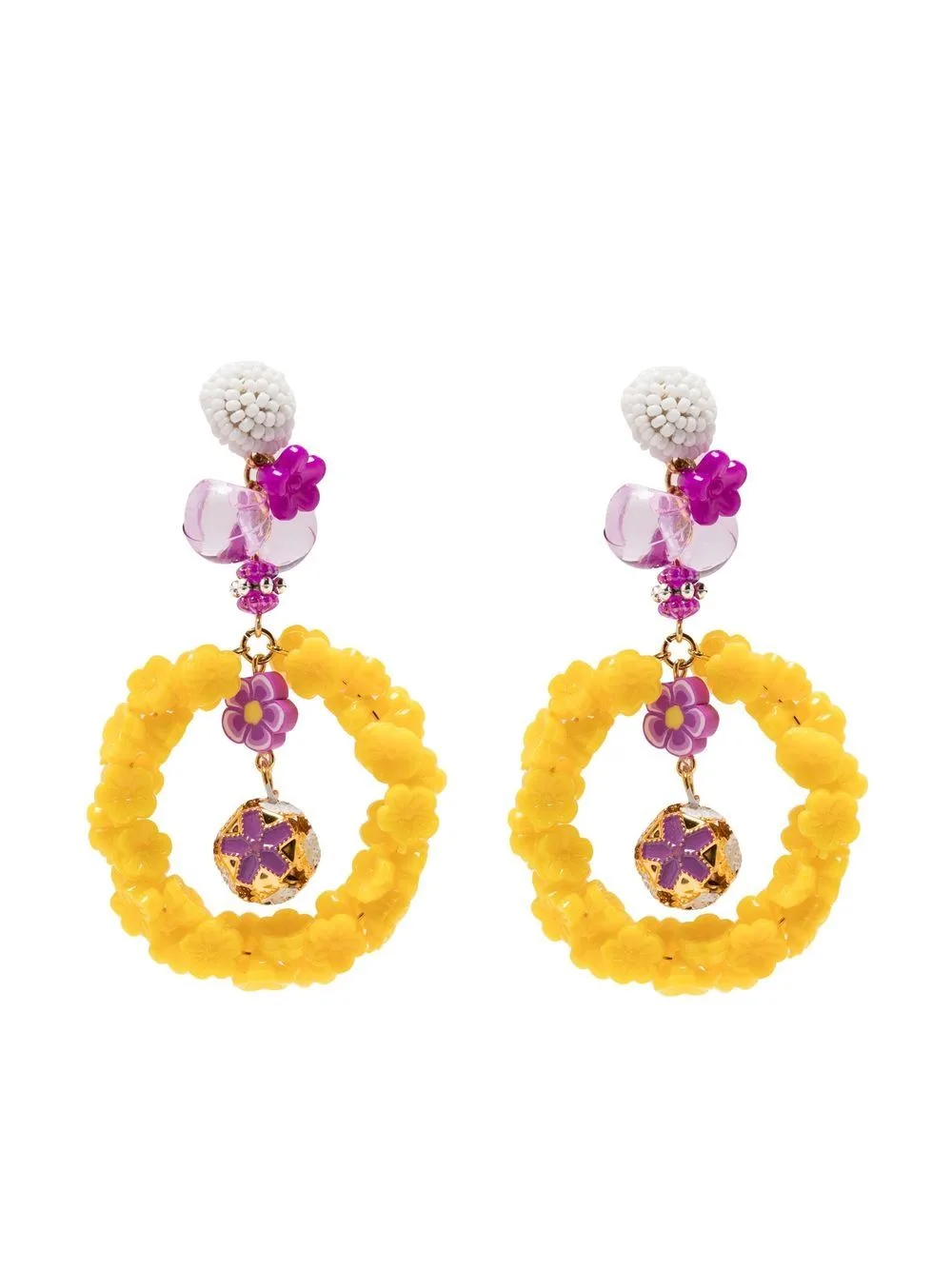 Floral Appliqué Drop Earrings by Amir Slama