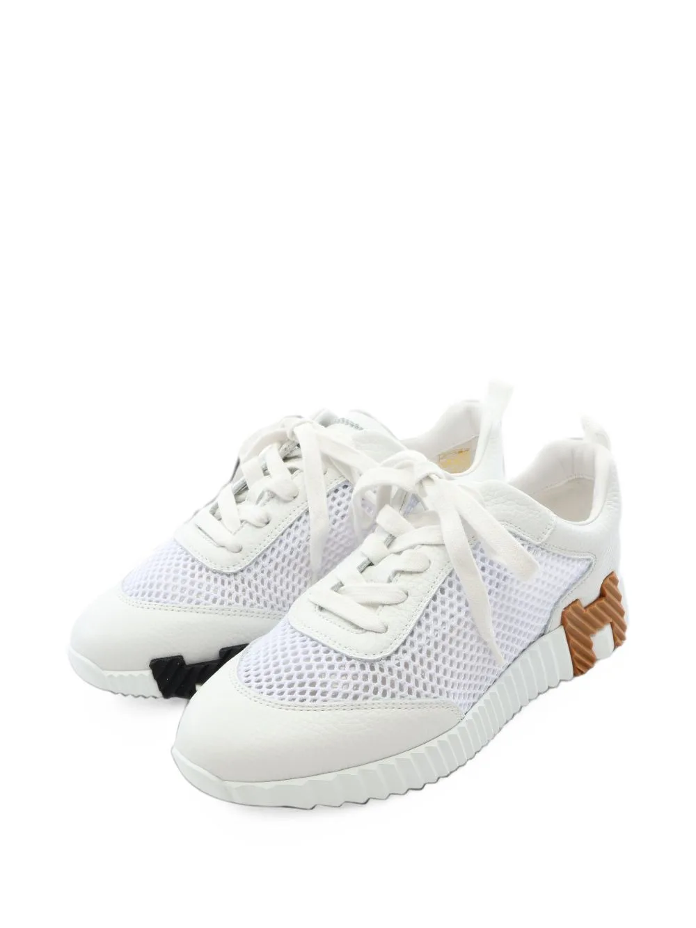 2010s Leather-Panels Low-Top Sneakers by Hermès Pre-Owned