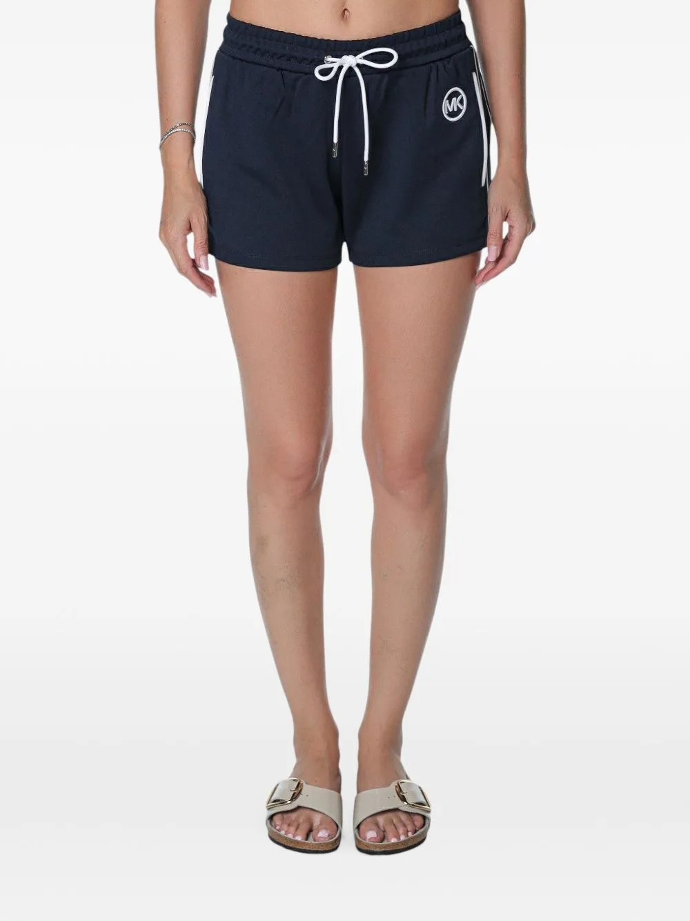 Contrast-Trim Track Shorts by Michael Kors