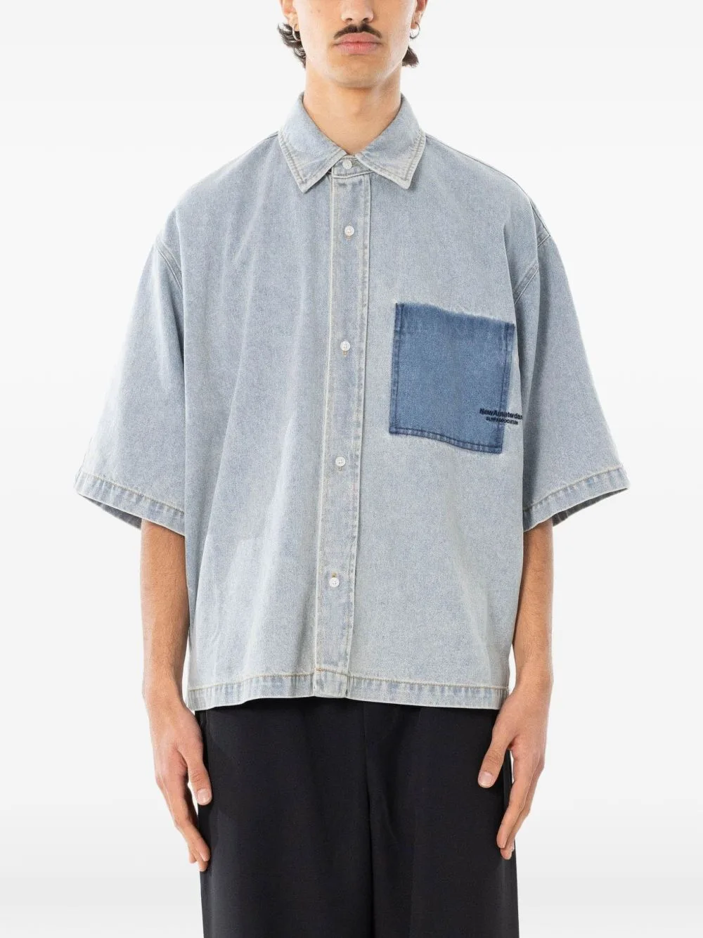 Patch-Pocket Denim Shirt by NEW AMSTERDAM
