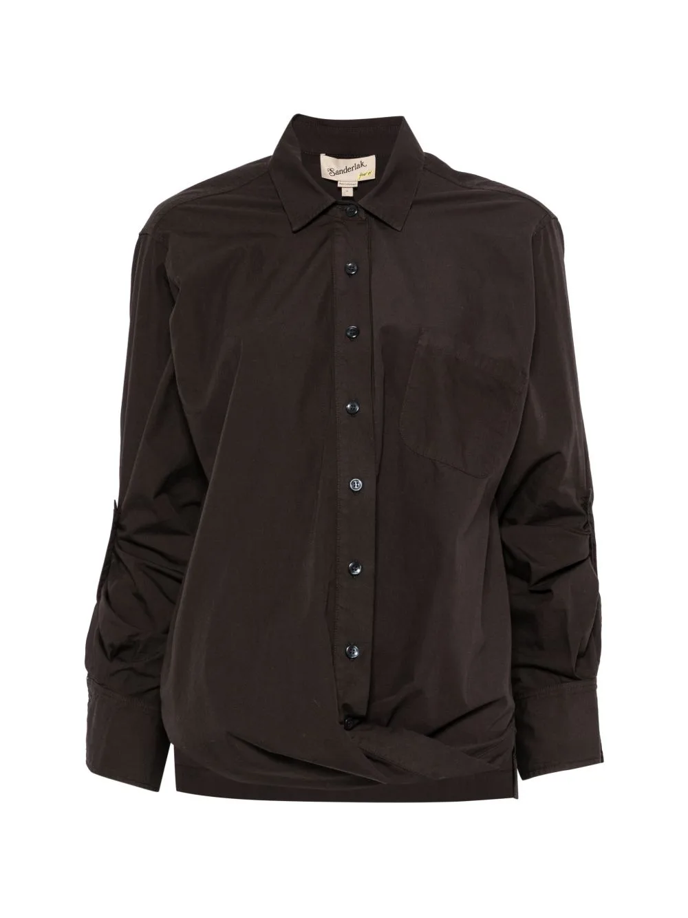 Wrap-Front Chest-Pocket Shirt by Sanderlak