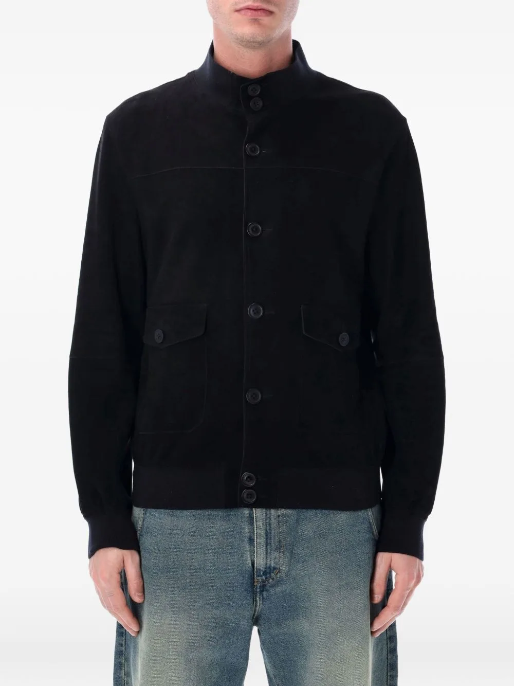 Suede Button-Up Jacket by SWD BY S.W.O.R.D.