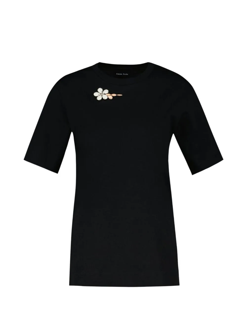 Floral-Embellished T-Shirt by Simone Rocha
