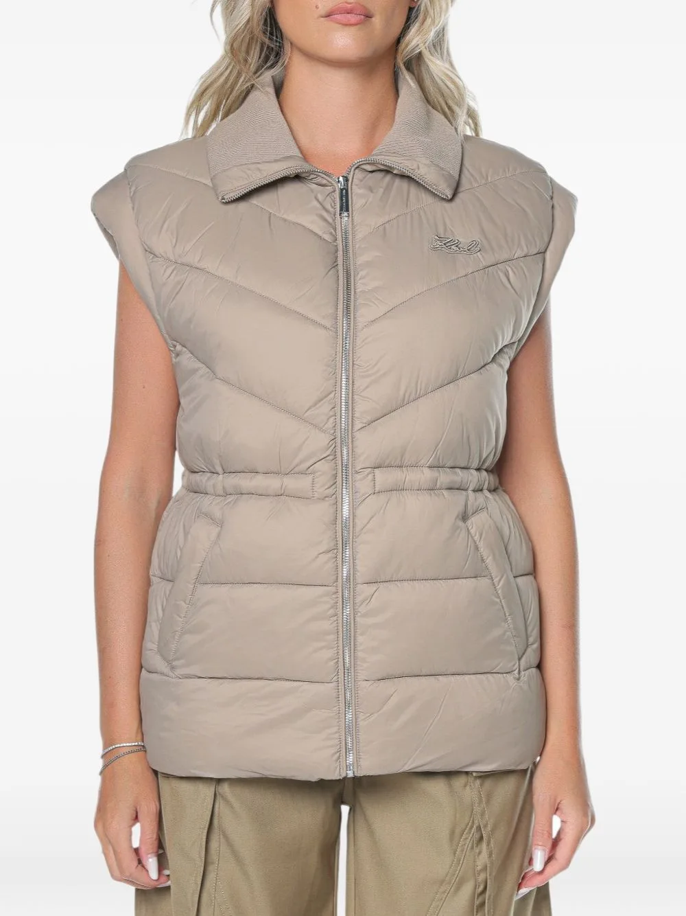 Quilted Drawstring-Waist Gilet by Karl Lagerfeld