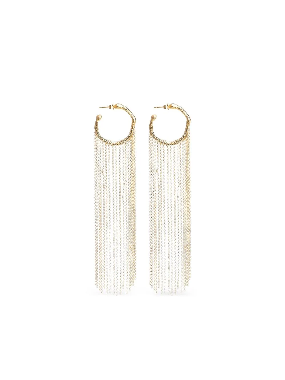 Chain-Drop Hoop Earrings