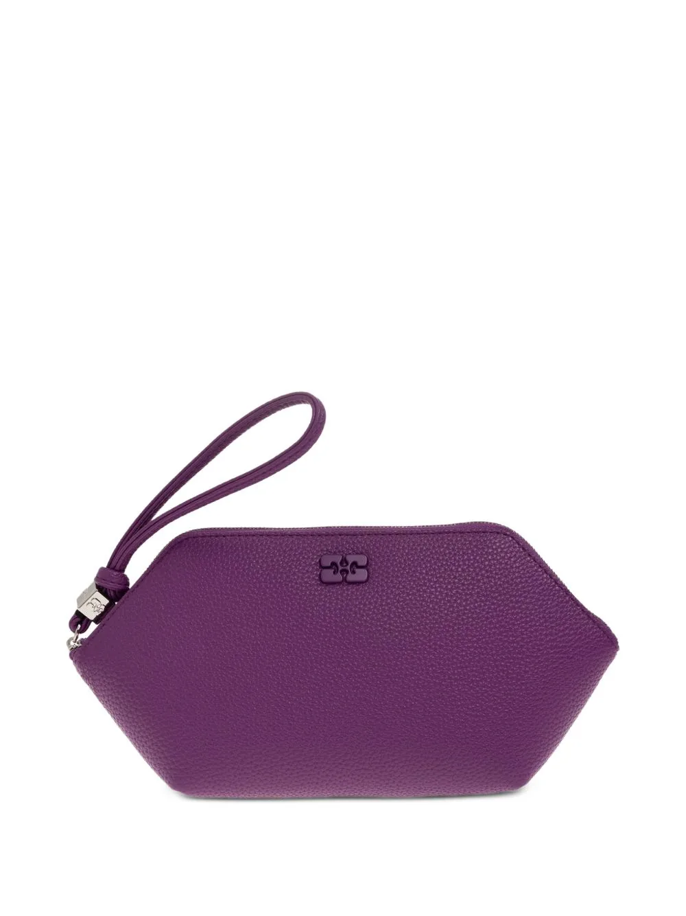 Logo-Plaque Pebbled Make-Up Bag by GANNI
