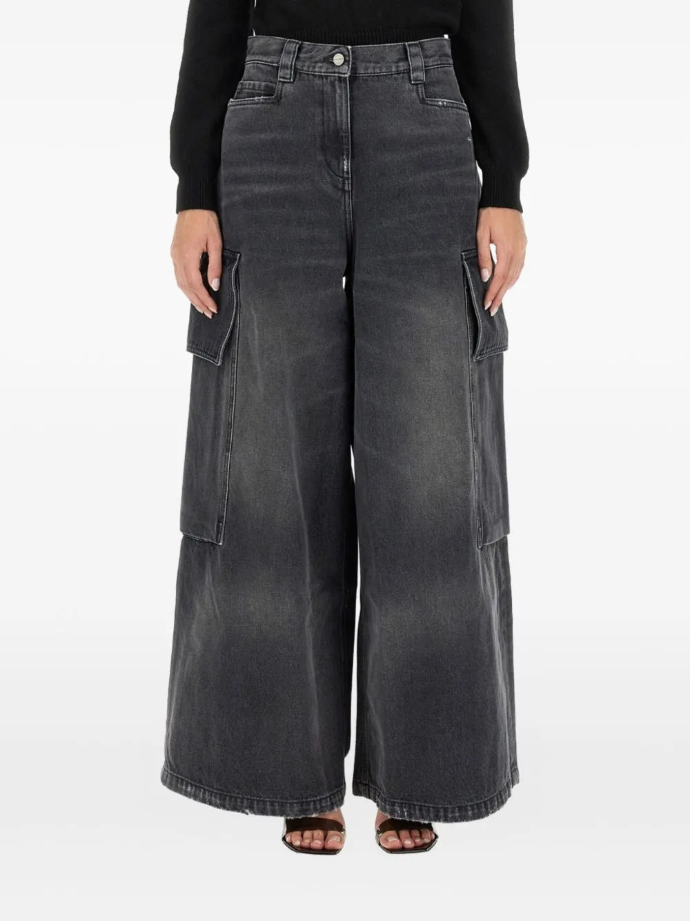 Button-Fastening Jeans by Palm Angels