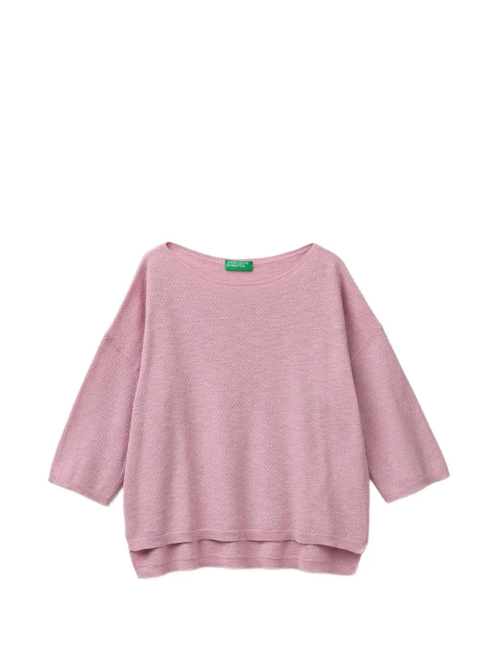 Boxy Fit Boat-Neck Sweater by Benetton
