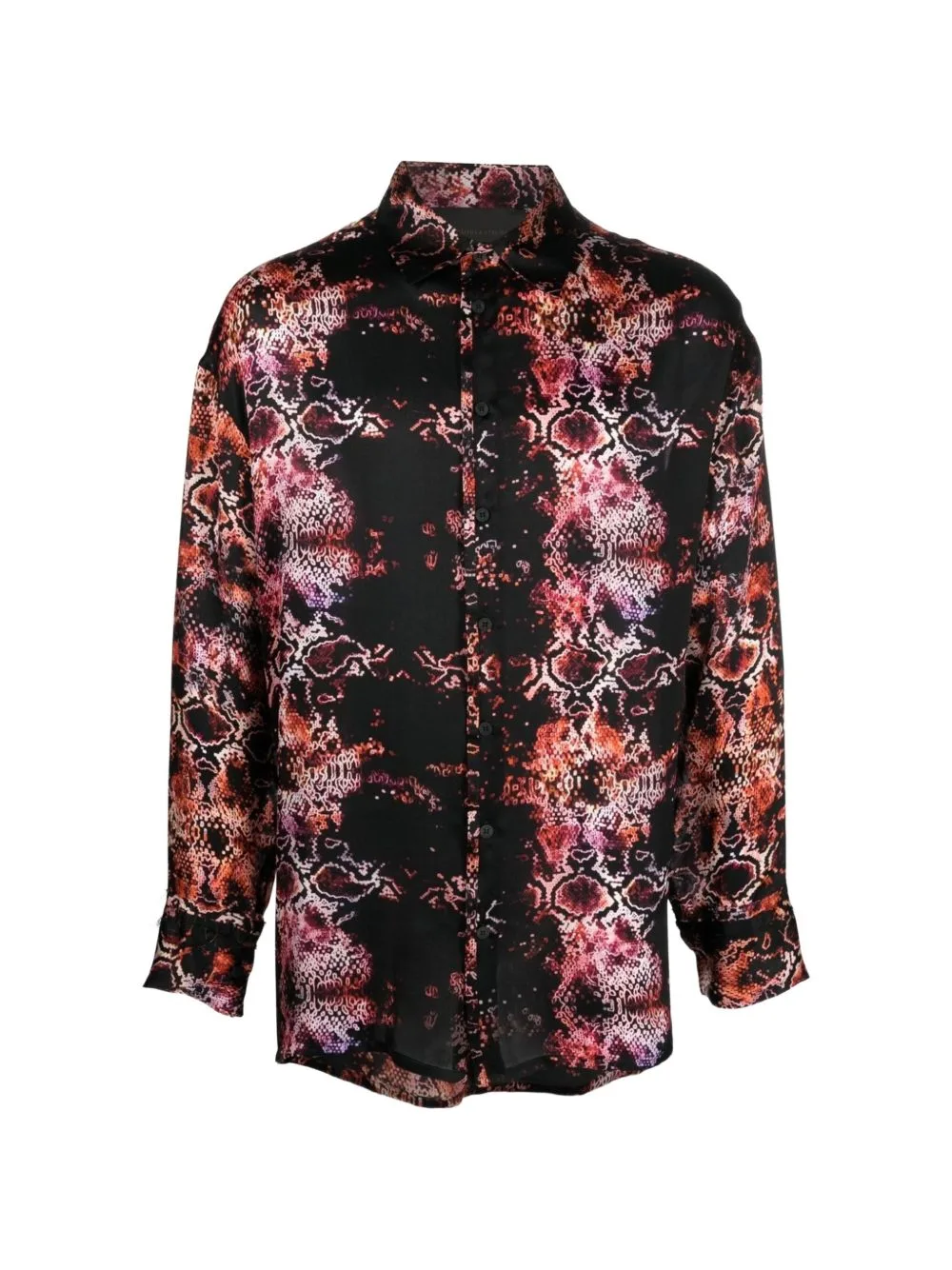 Digital Snake-Print Silk Shirt by Tessitura