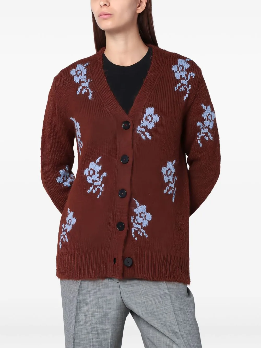 Floral-Print Cardigan by Jil Sander