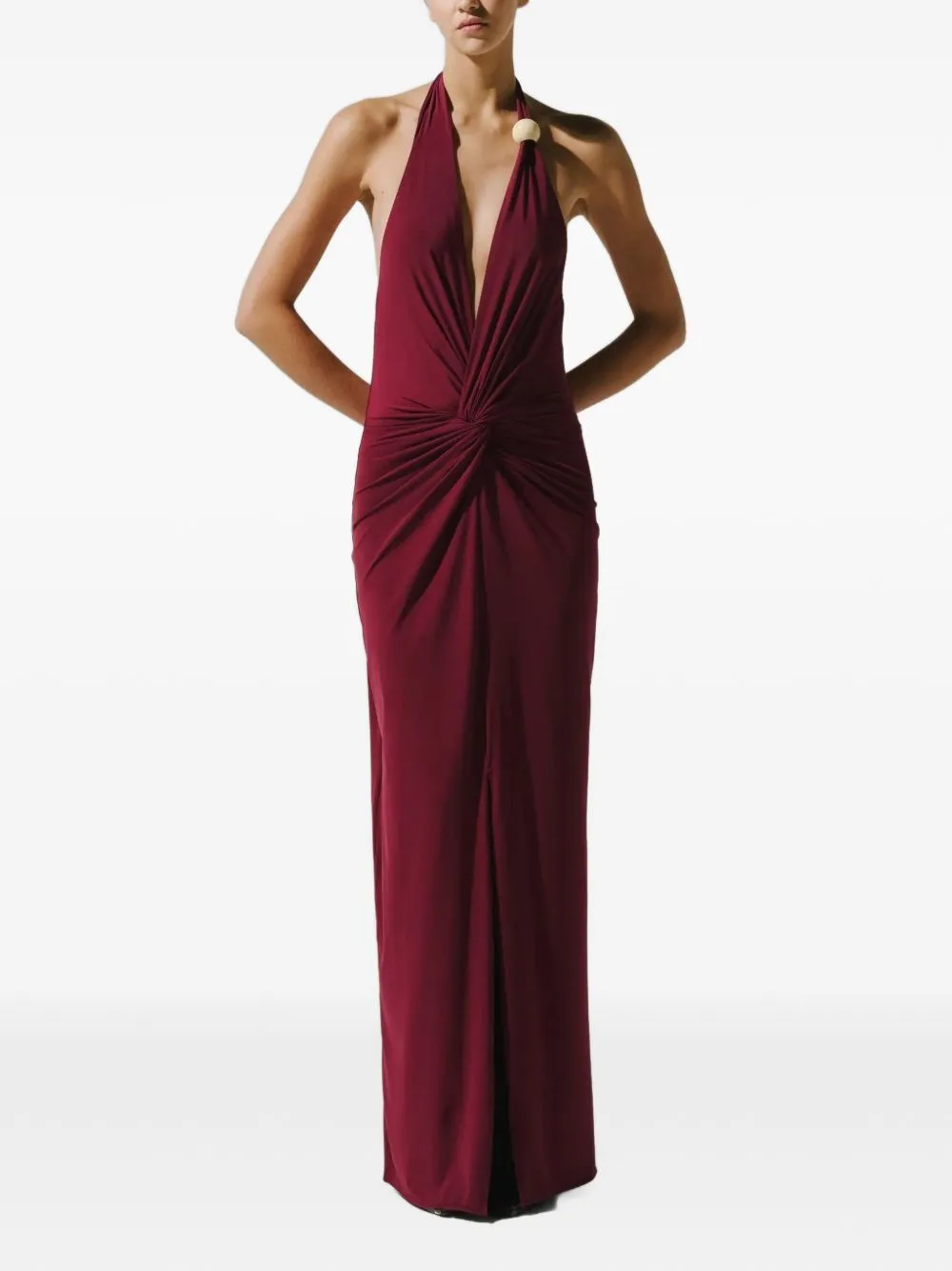 Eleonora Knotted Resin-Embellished Maxi Dress
