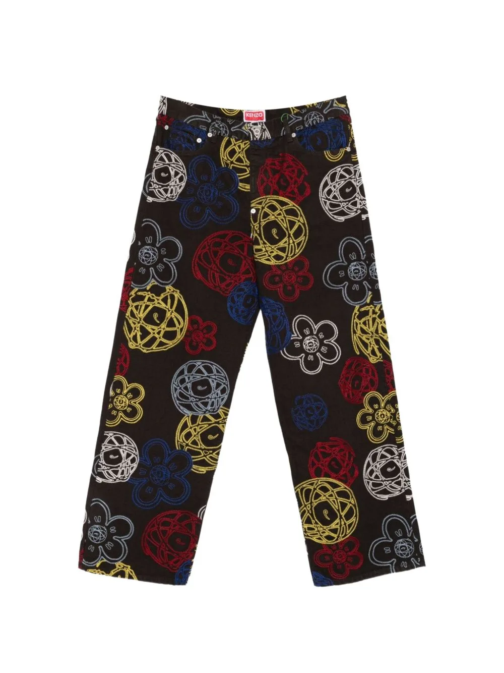 Kenzo x Futura 2000 Flower-Embroidered Trousers by Kenzo