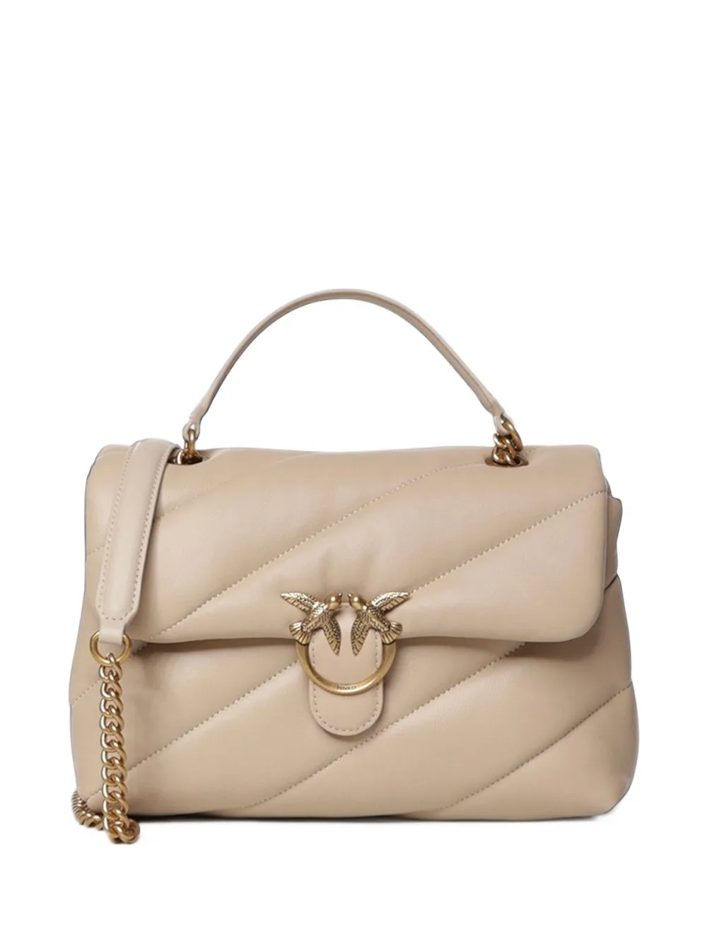 Medium Love Quilted Leather Shoulder Bag by PINKO