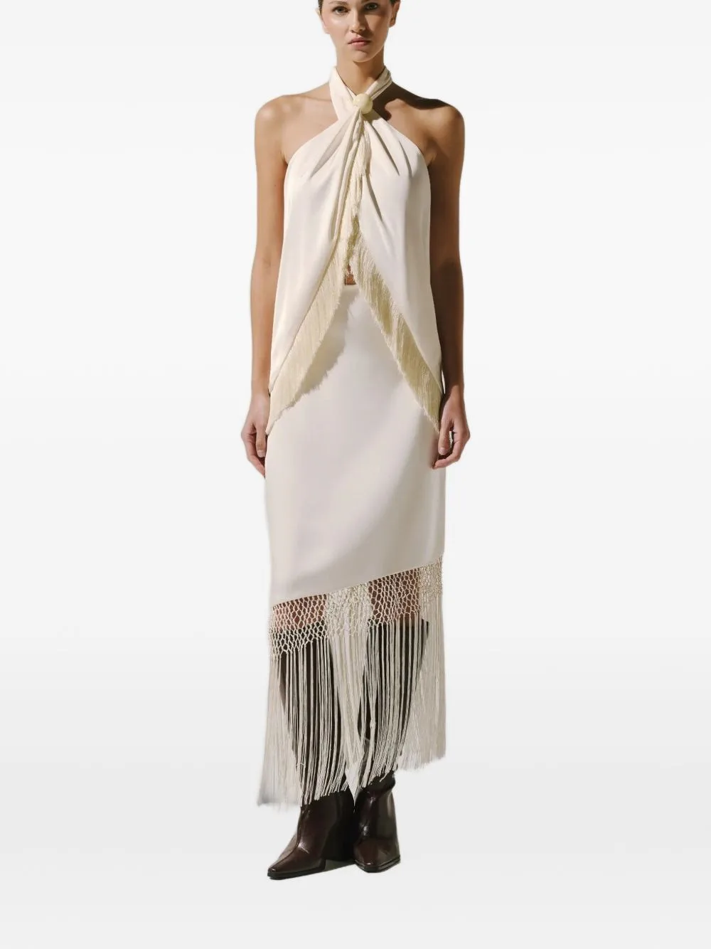 Austin Fringe-Trimmed Maxi Skirt by Baobab