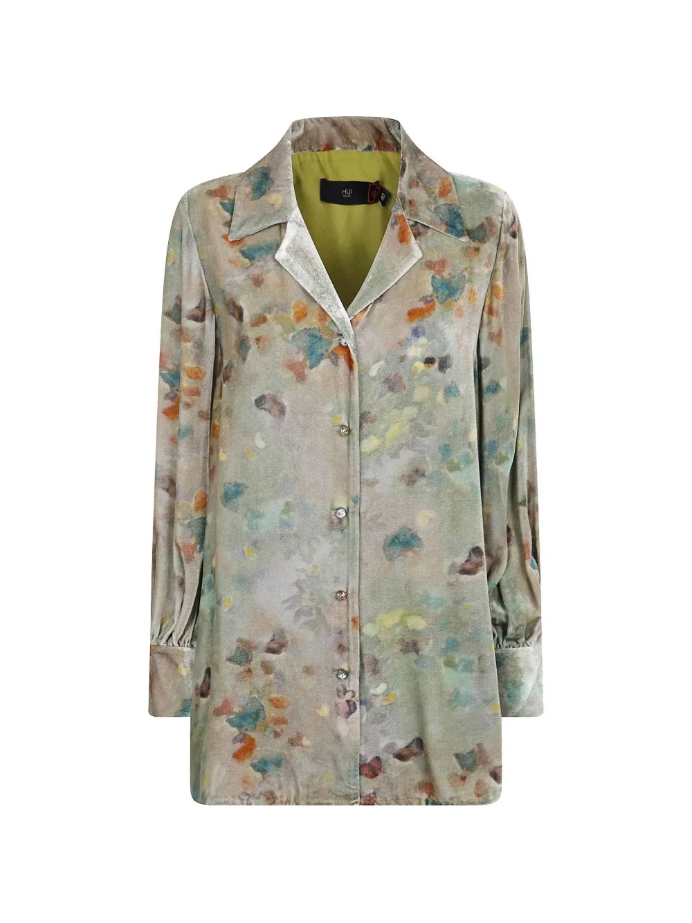 Floral-Print Velvet Shirt by HUI MILANO