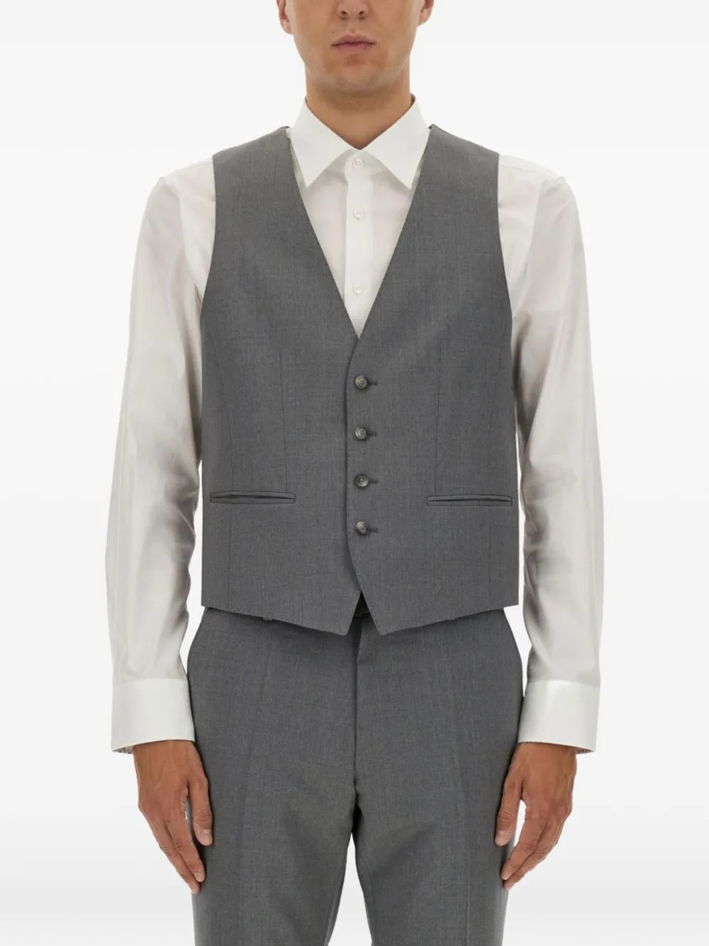 Slim-Fit Wool Waistcoat by BOSS