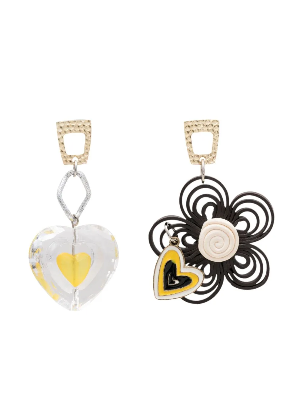 Heart-Charm Drop Earrings by Amir Slama