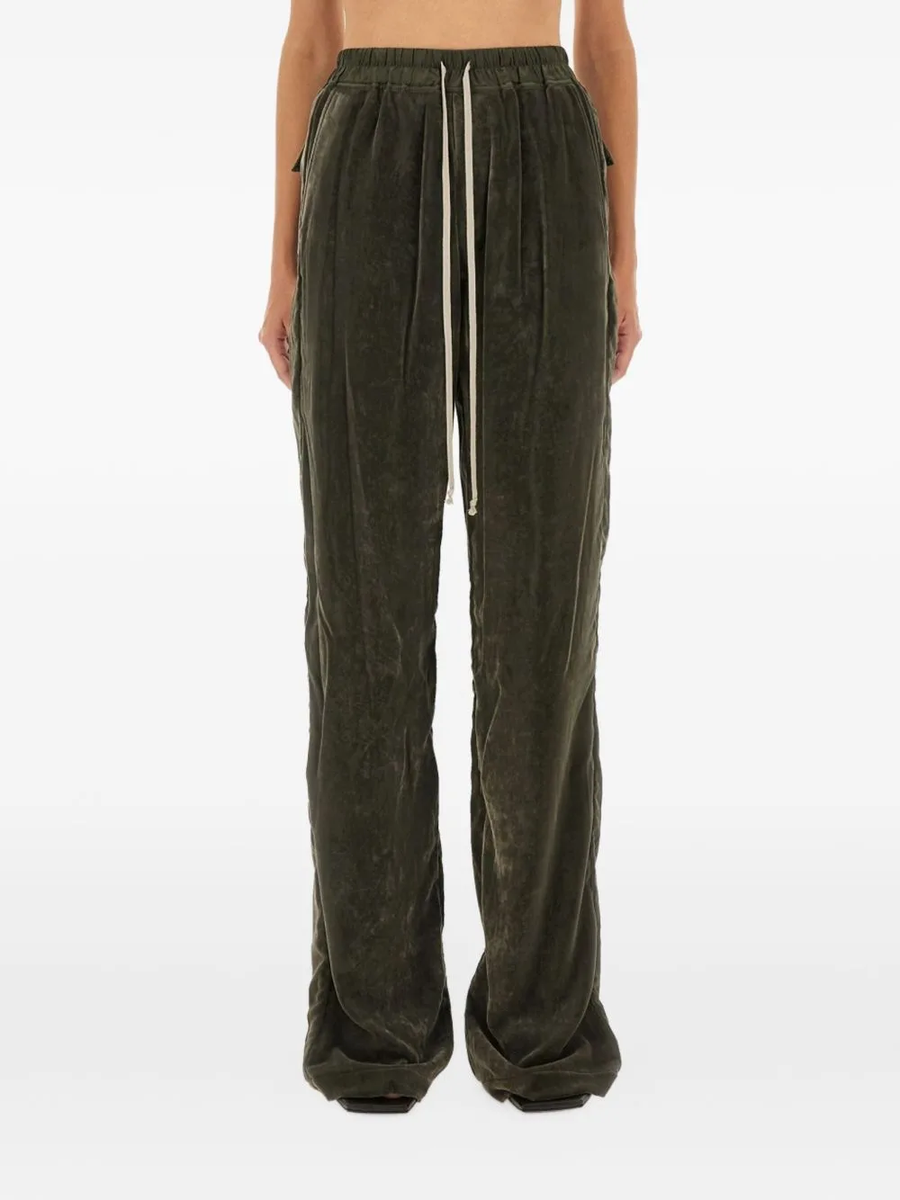 Velvet-Texture Trousers by Rick Owens