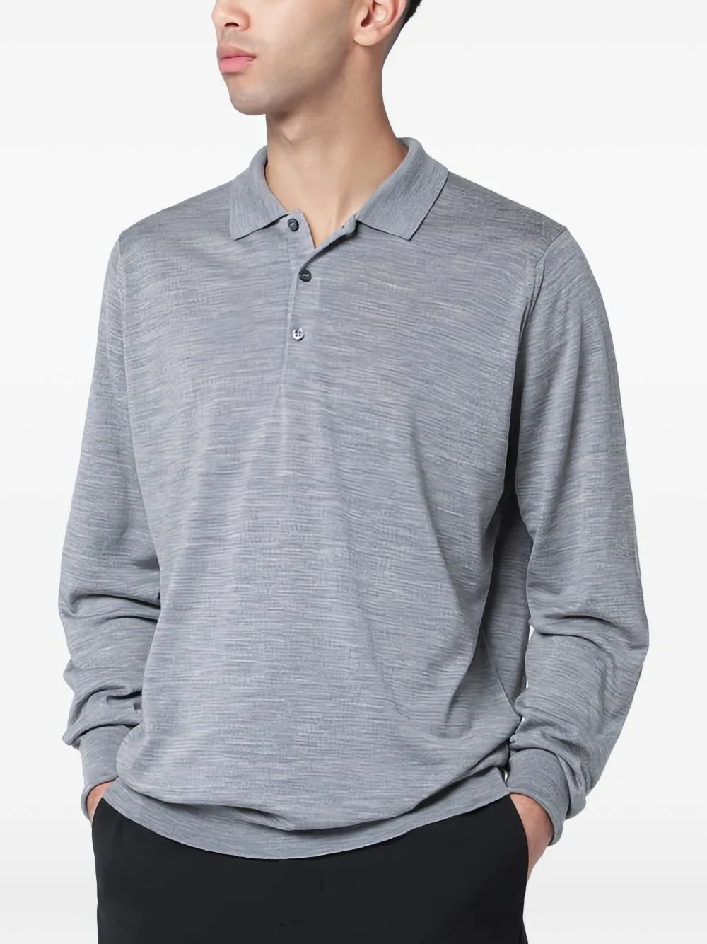 Long Sleeve Polo Shirt by John Smedley