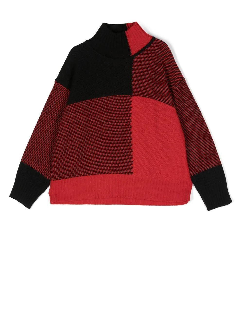 Check Knit Turtleneck Jumper by Woolrich Kids