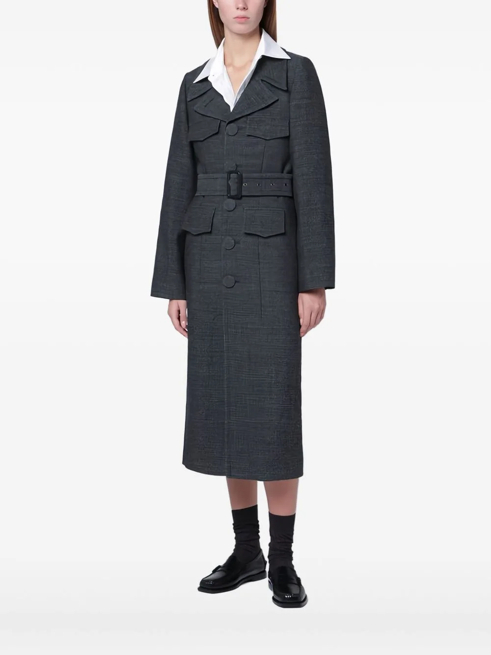 Belted Single-Breasted Coat by Namacheko