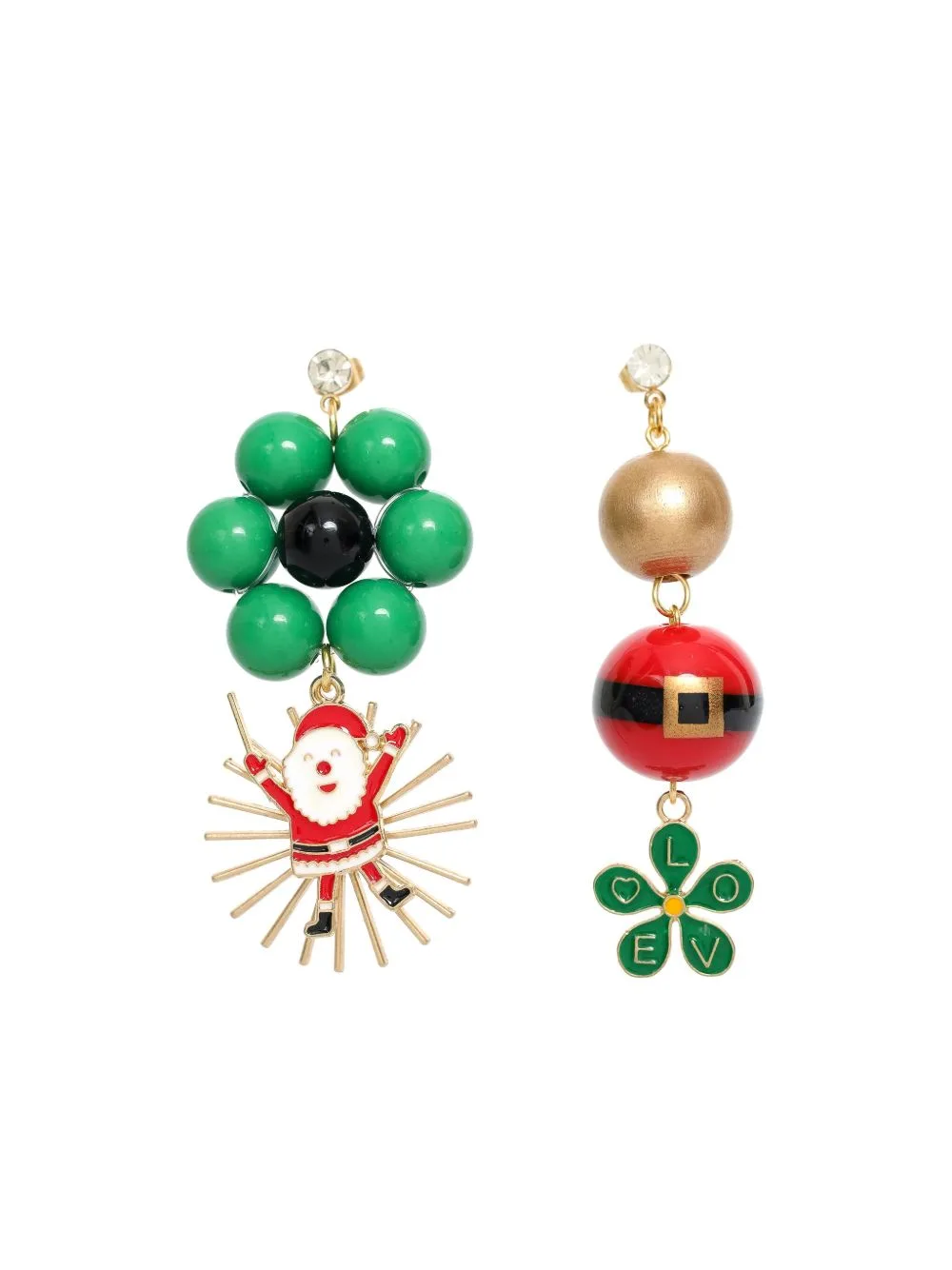 Christmas-Motifs Asymmetric Earrings by Amir Slama
