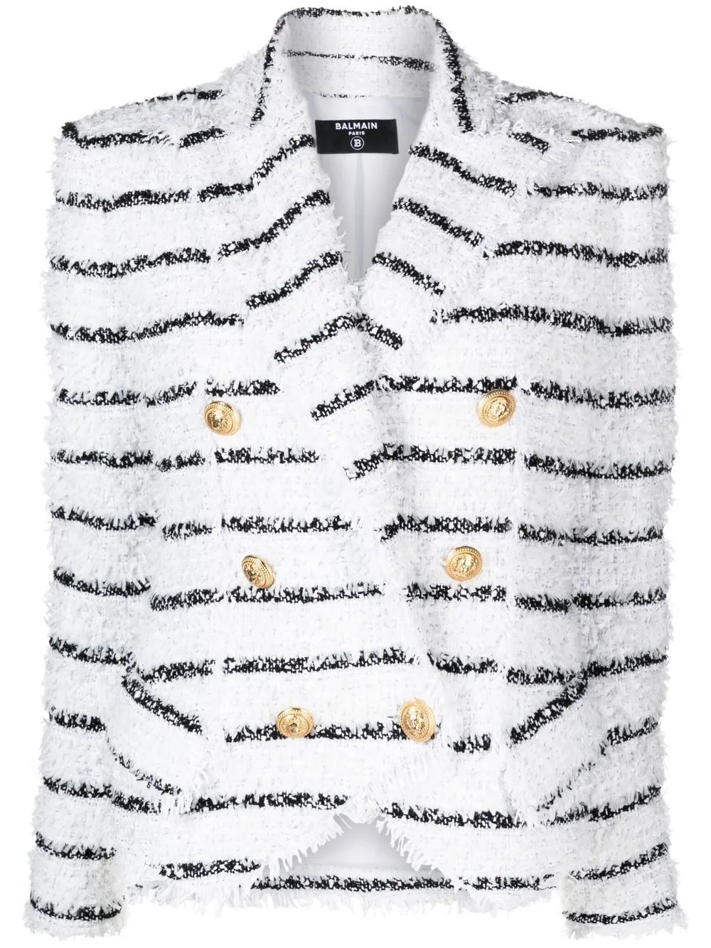 Striped Trurex-Tweed Jacket by Balmain