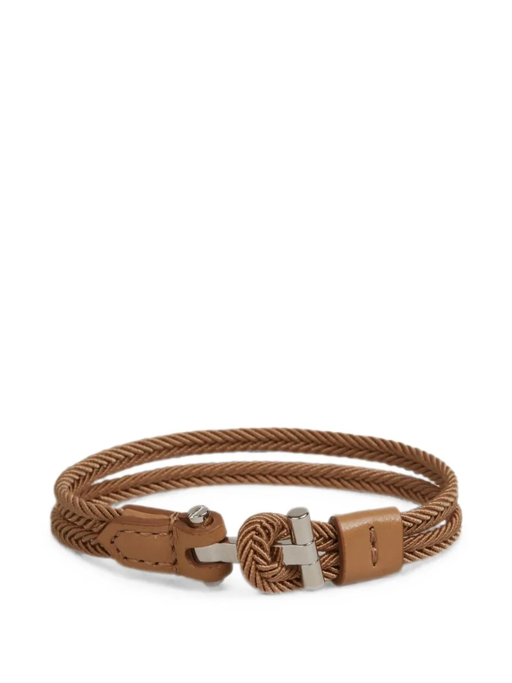 Braided Leather-Trim Bracelet