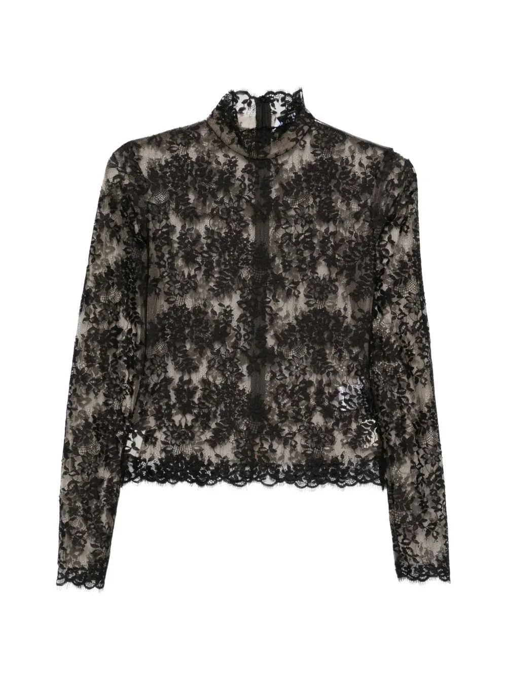 Paulina Floral-Lace High-Neck Top by Françoise