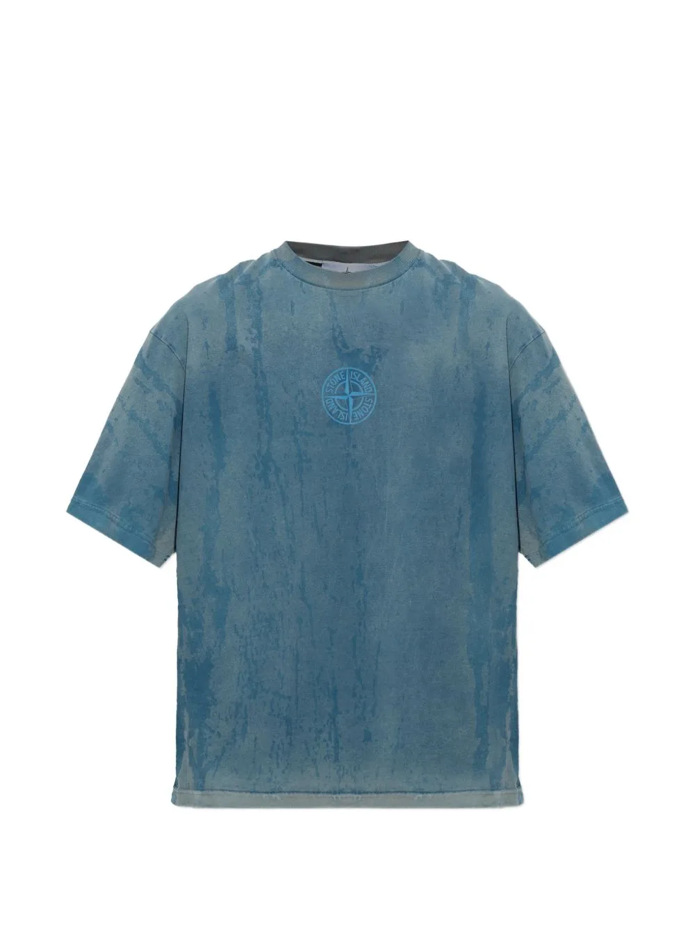 Compass Logo-Print Acid-Wash T-Shirt by Stone Island