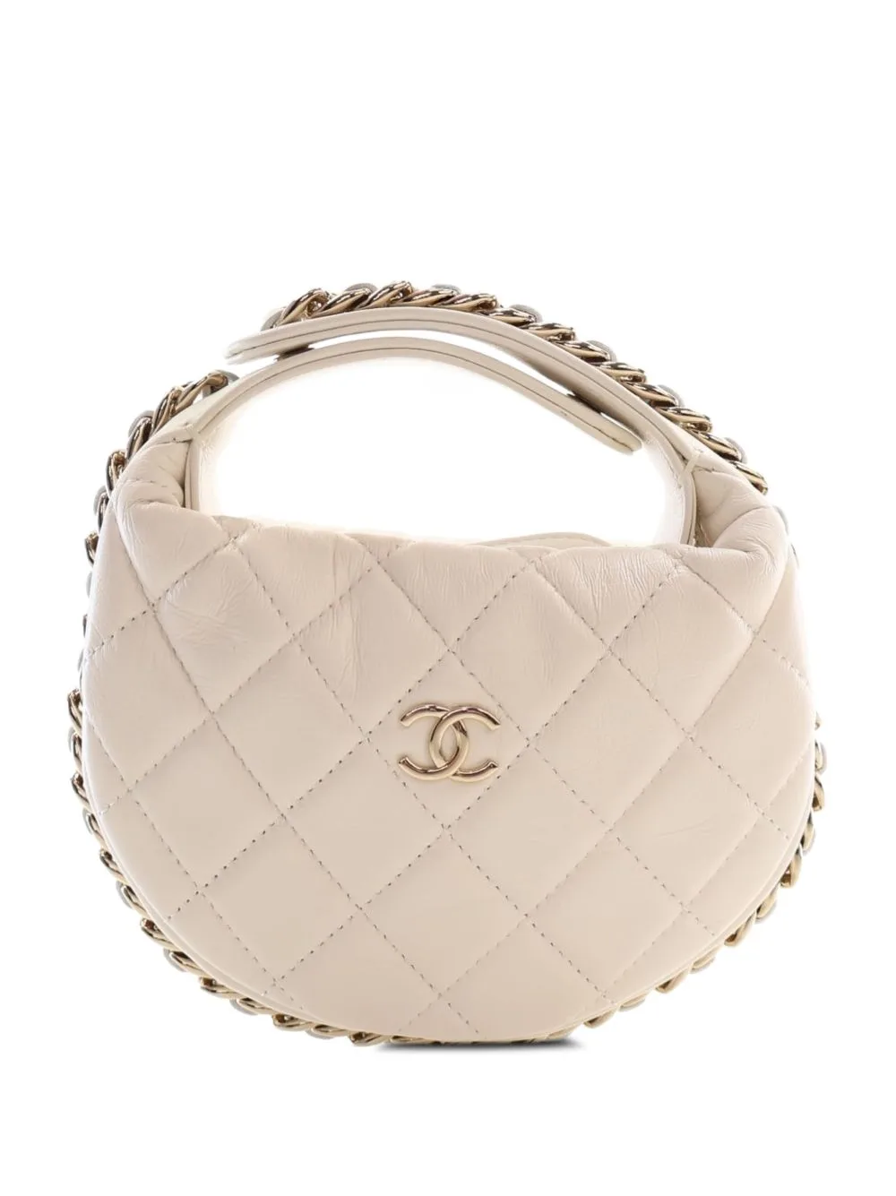 2021-2026 Mini Quilted Lambskin Chain Around Pouch Handbag by CHANEL Pre-Owned