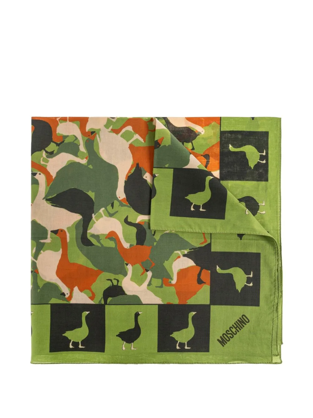 Duck-Print Scarf by Moschino