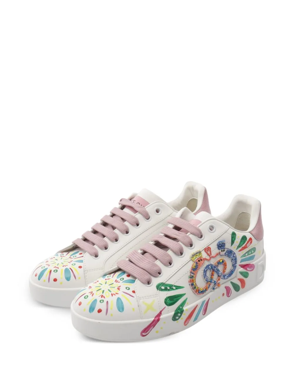 2010s Portofino Graphic-Print Sneakers by Dolce & Gabbana Pre-Owned