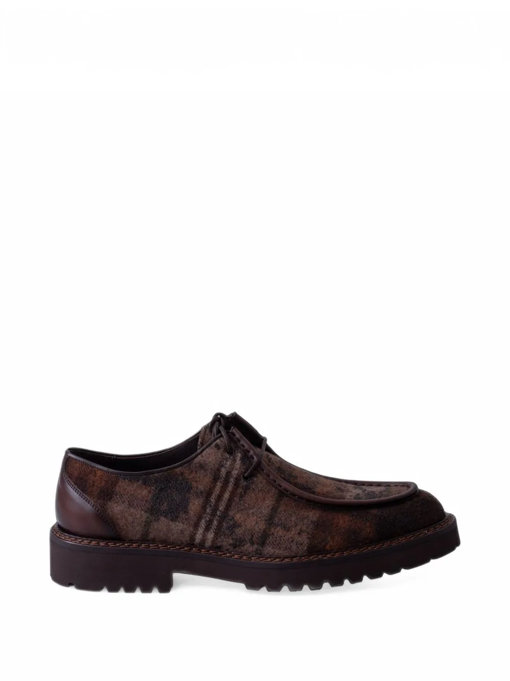 The Blucher Check-Pattern Ridged-Sole Derby Shoes by LES HÉRITIERS