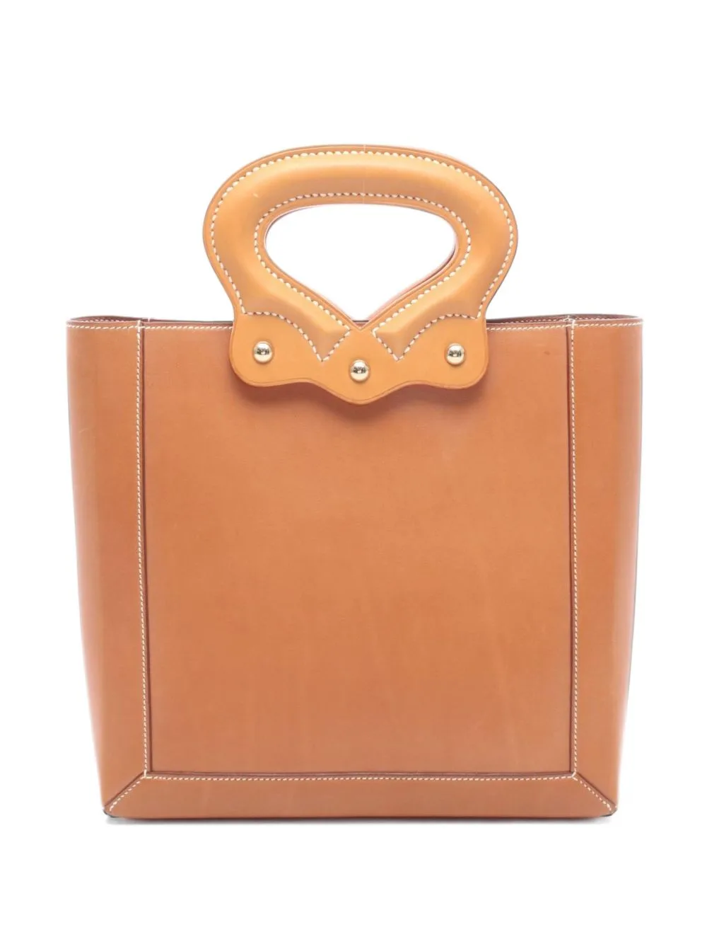 2003 Cut-Out Handle Contrast-Stitch Tote Bag by Hermès Pre-Owned