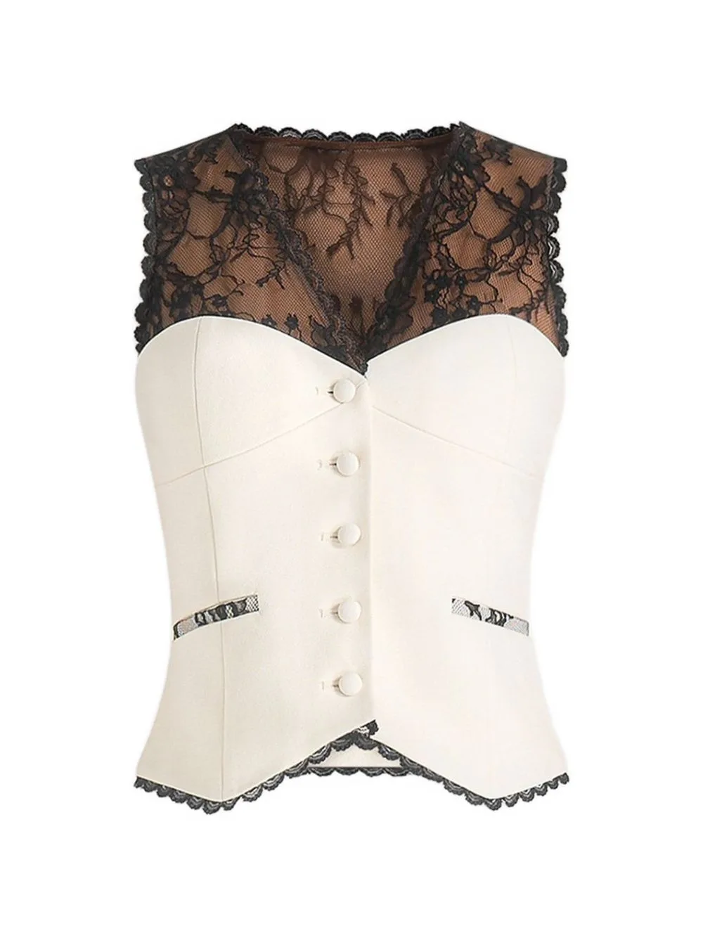 Veronica Lace Tailored Corset Waistcoat by Manière De Voir