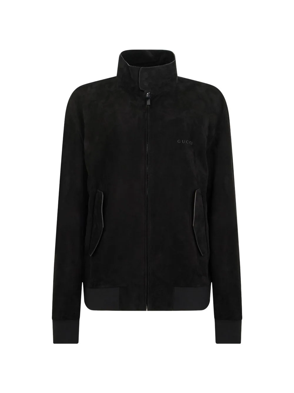 Logo-Embroidered Leather Jacket by Gucci