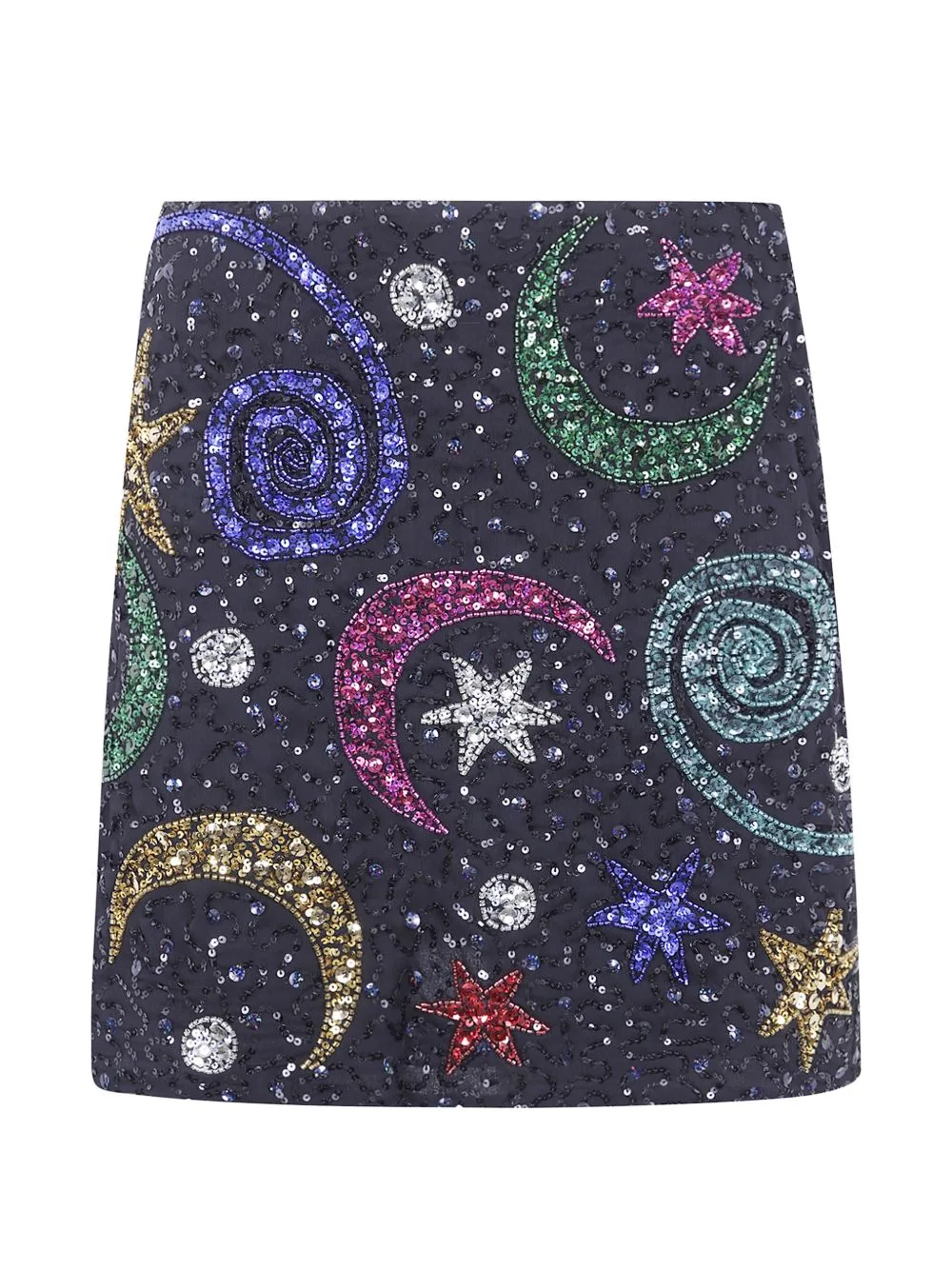Minna Moon-Embellished Silk Mini Skirt by Rixo