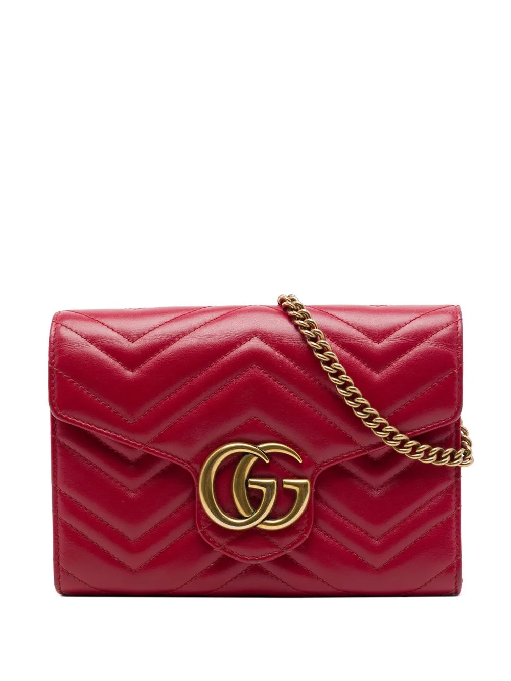 2000-2015 GG Marmont Matelasse Calfskin Wallet on Chain Crossbody Bag by Gucci Pre-Owned
