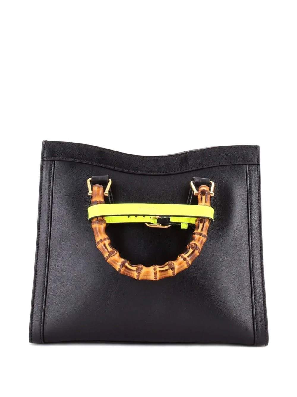 Diana NM Bamboo Handle Leather Small Tote Bag by Gucci Pre-Owned