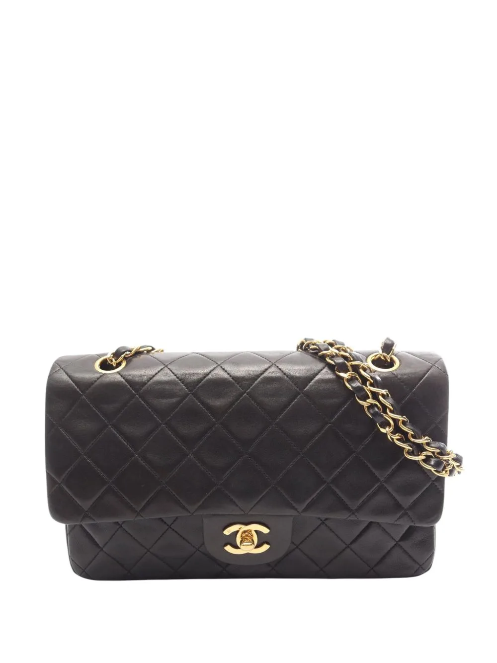 Medium Classic Lambskin Double Flap Shoulder Bag by CHANEL Pre-Owned