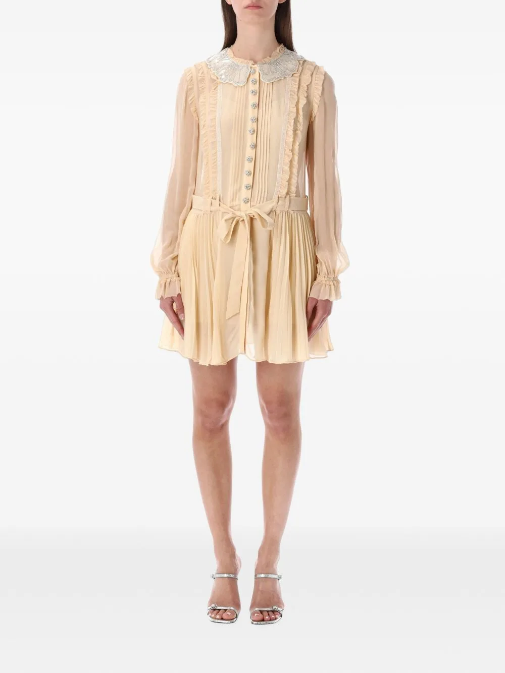 Pleated Georgette Mini Dress by Self-Portrait