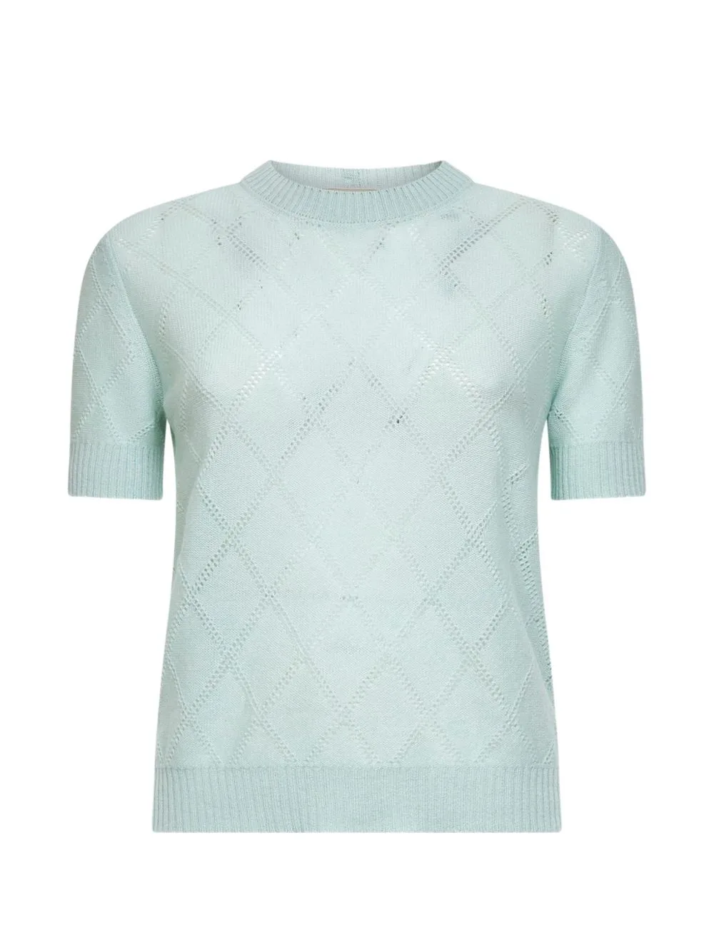 Diamond-Stitch Buttoned Sweater by Blanca Vita